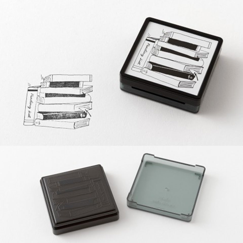Midori Paintable Pre-Inked Stamp - Reading List