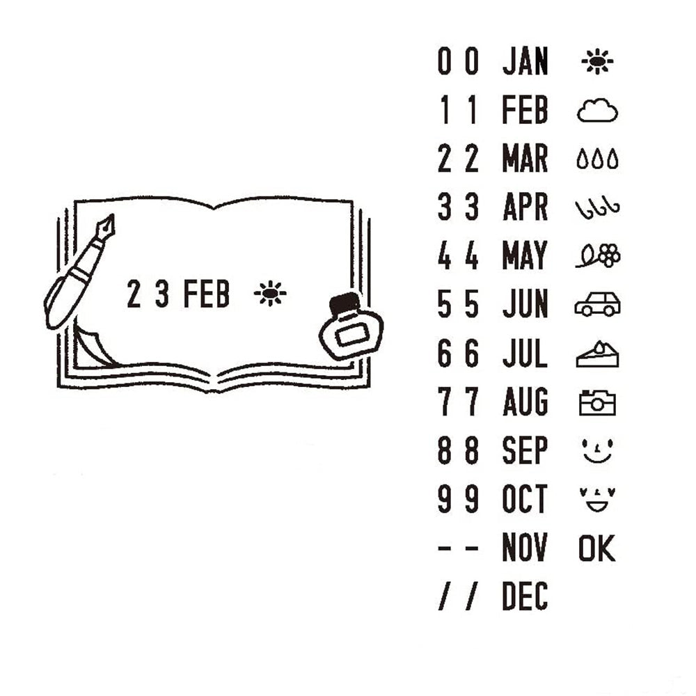 Midori Paintable Rotating Date Stamp - Stationery