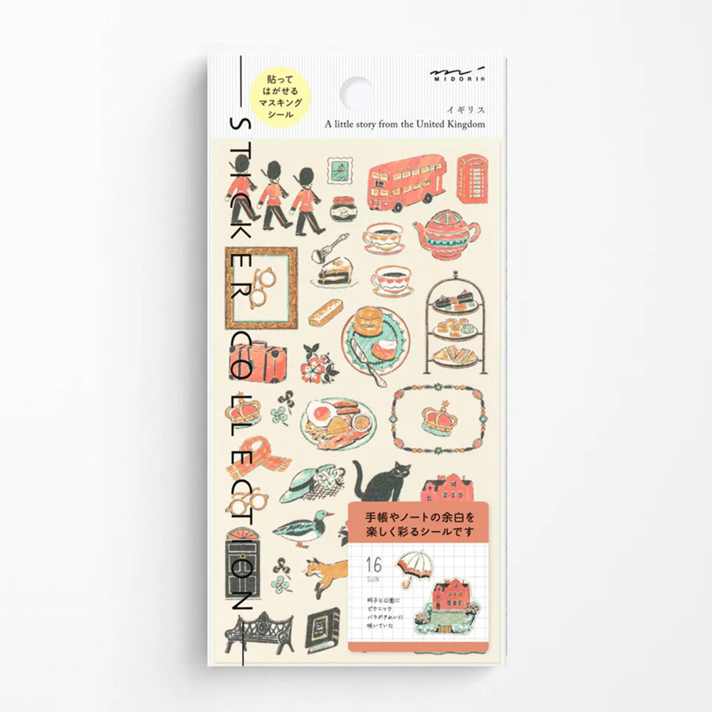 Midori Sticker Sheet - British Motifs
