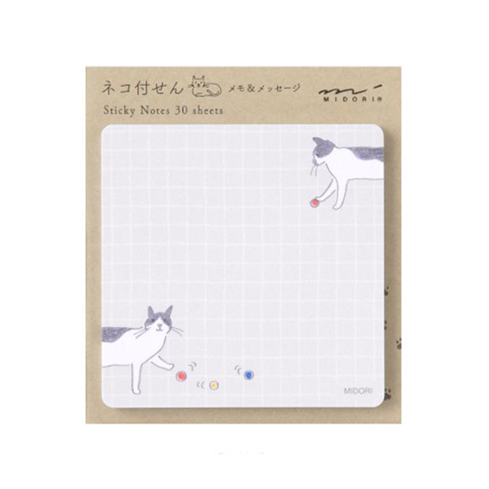 Midori Sticky Note - Cat and Ball - M.Lovewell
