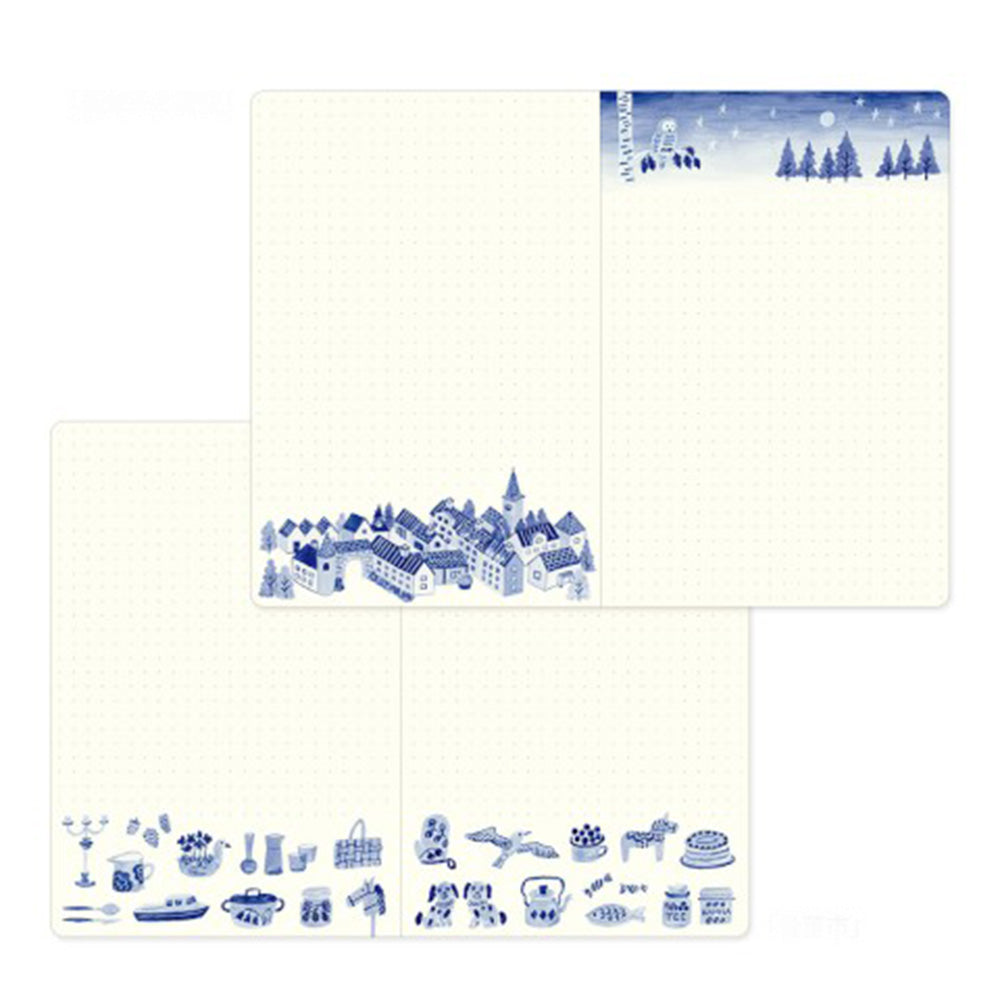 Midori Yuru Log Notebook B6 - Blue Nordic