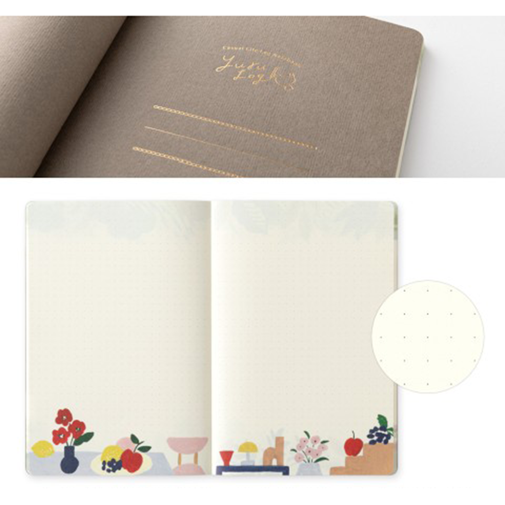 Midori Yuru Log Notebook B6 - Motif Textile