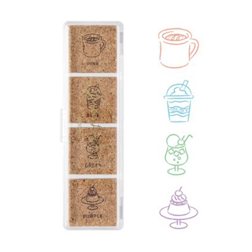 Midori Yuru Log Paintable Stamp Pre-Inked - Cafe