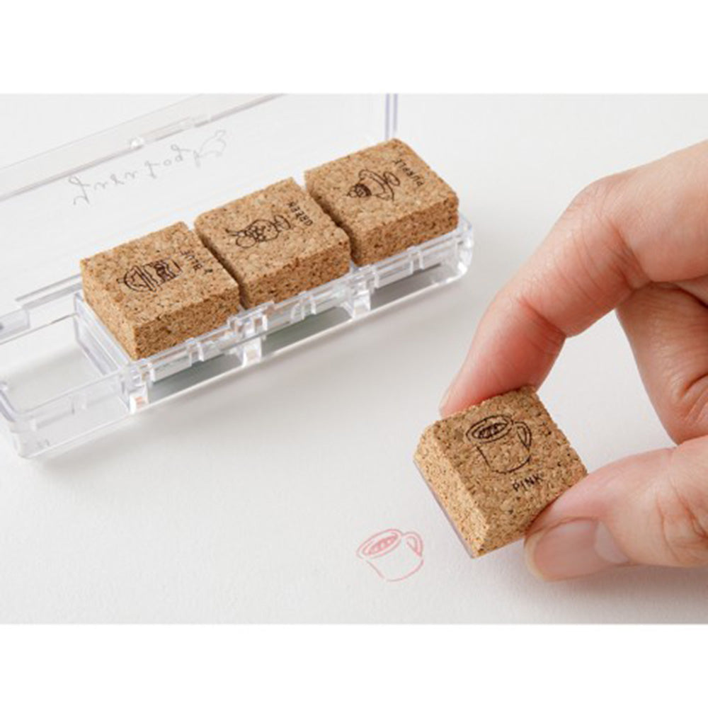 Midori Yuru Log Paintable Stamp Pre-Inked - Cafe