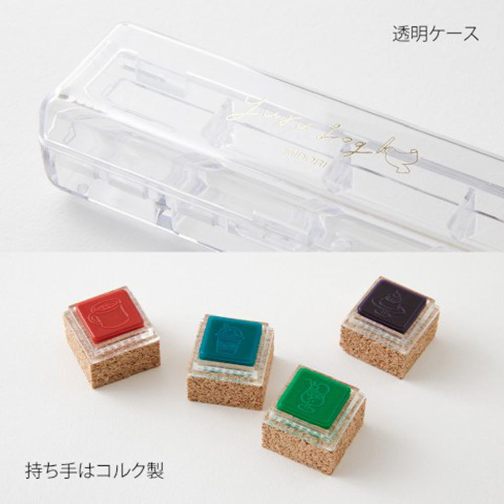 Midori Yuru Log Paintable Stamp Pre-Inked - Cafe