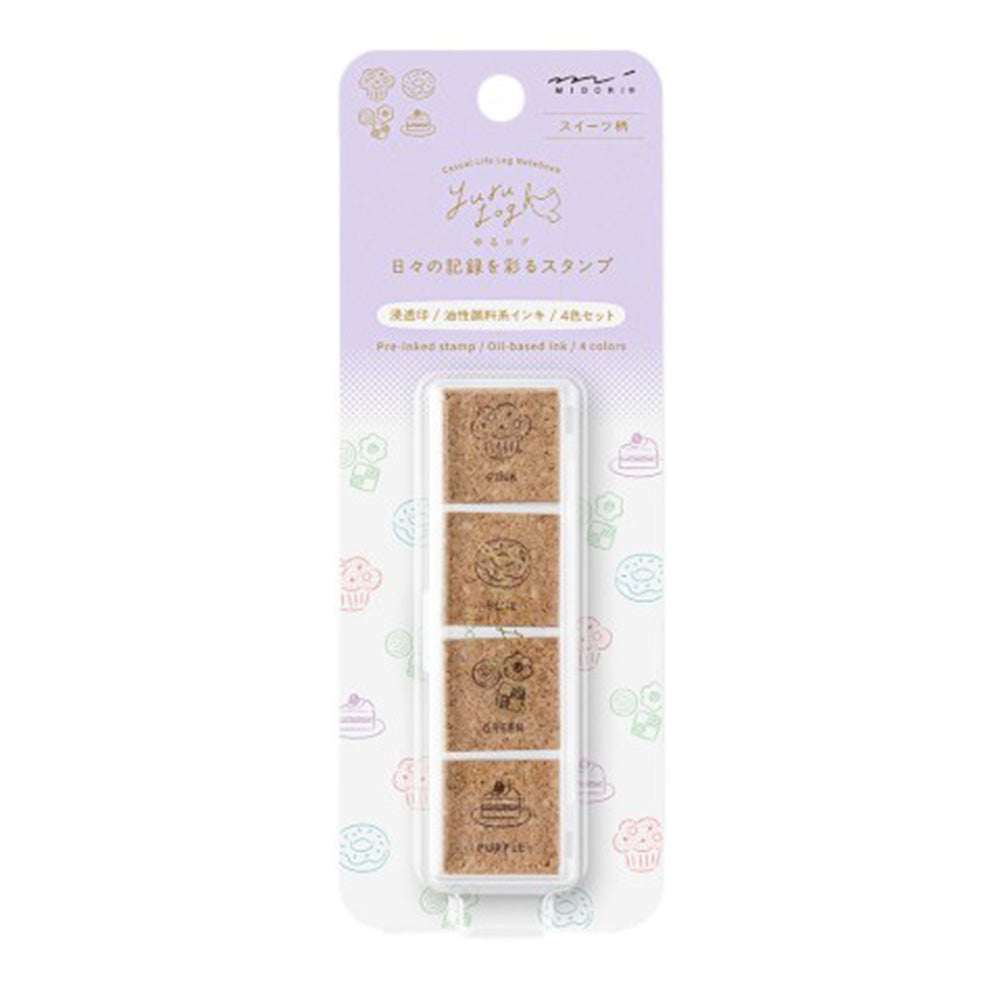 Midori Yuru Log Paintable Stamp Pre-Inked - Sweet