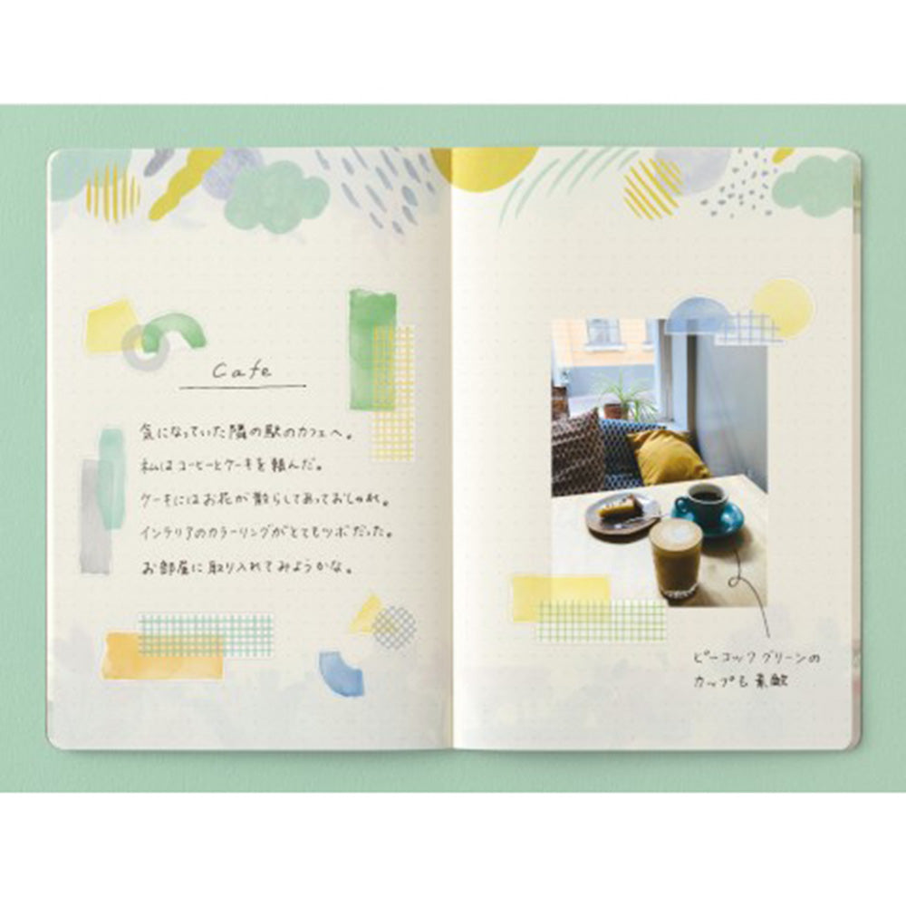 Midori Yuru Log Sticker Sheet - Collage Watercolor Motif