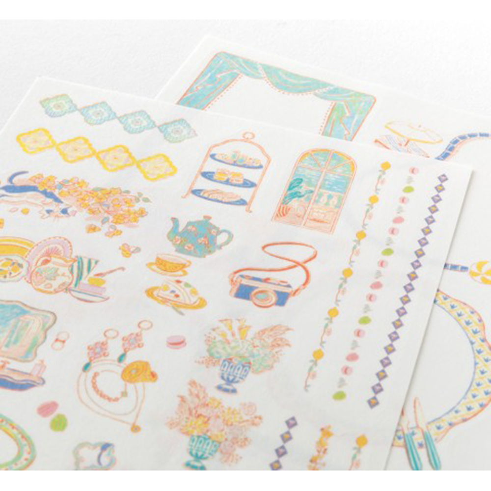 Midori Yuru Log Sticker Sheet - Travel & Hotel