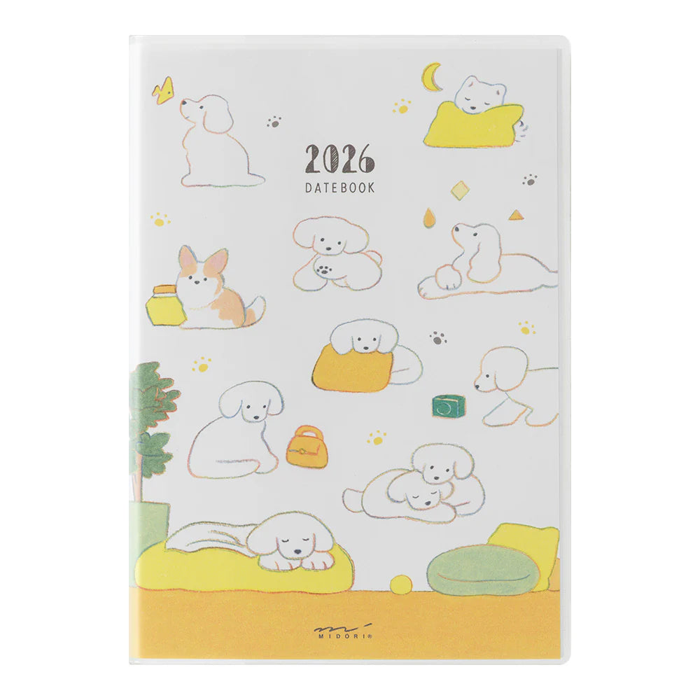 Midori 2026 Pocket Diary B6 - Dogs