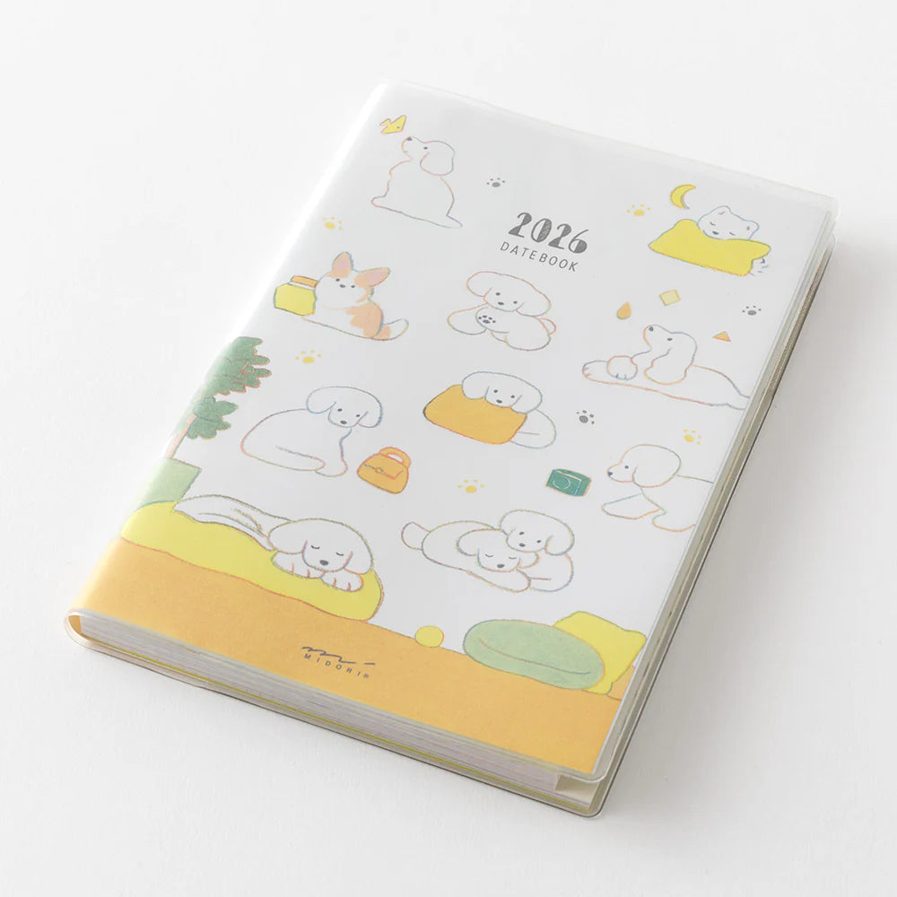 Midori 2026 Pocket Diary B6 - Dogs