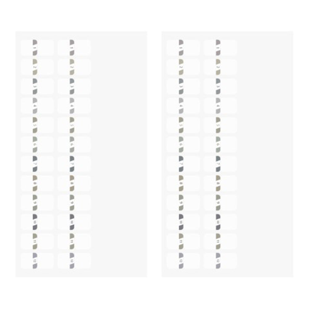 Midori Index Label S Chiratto Numbers - Gray - M.Lovewell