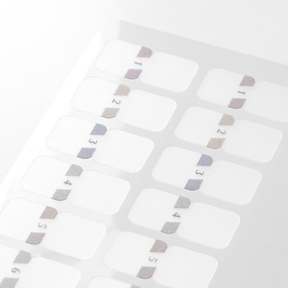 Midori Index Label S Chiratto Numbers - Gray - M.Lovewell