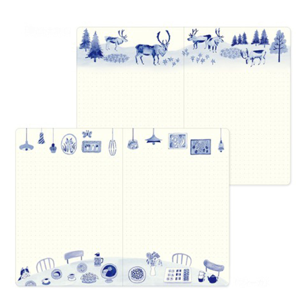 Midori Yuru Log Notebook B6 - Blue Nordic