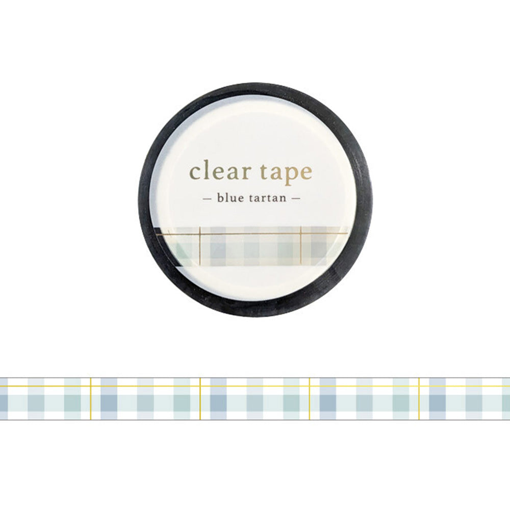 Mind Wave Washi Tape - Clear - Blue Tartan