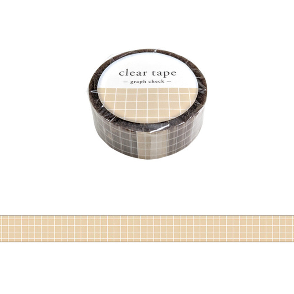 Mind Wave Washi Tape - Clear Graph Check - Brown