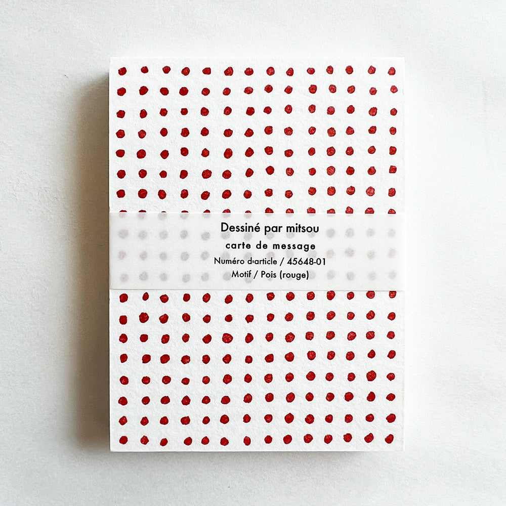 Mitsou Letterpress Flat Note Set - Dot Red