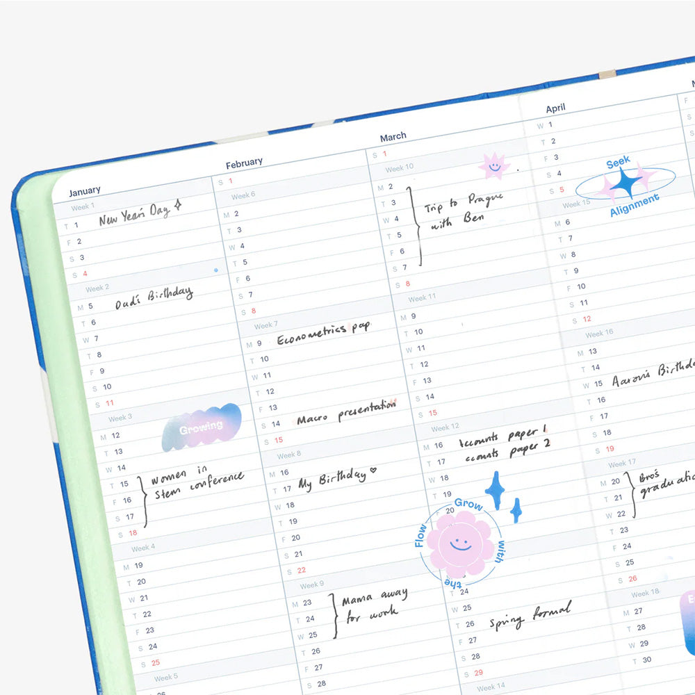 Mossery 2026 Vertical Weekly Planner - Black