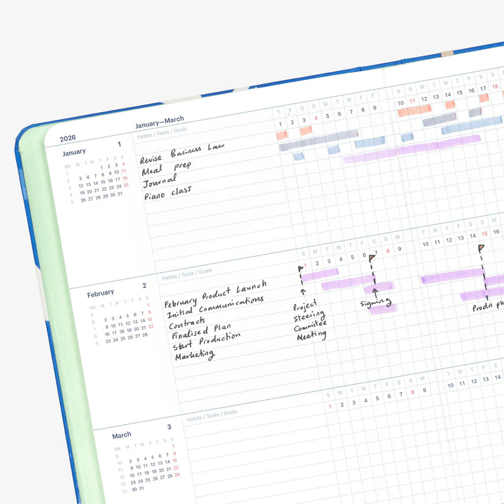 Mossery 2026 Vertical Weekly Planner - Black