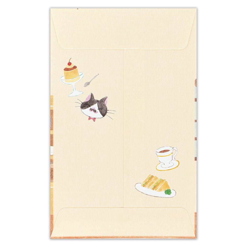 Nekorobi Retro Mini Envelopes Set of 3 - Retro Cafe Owner Cat Mozaburo