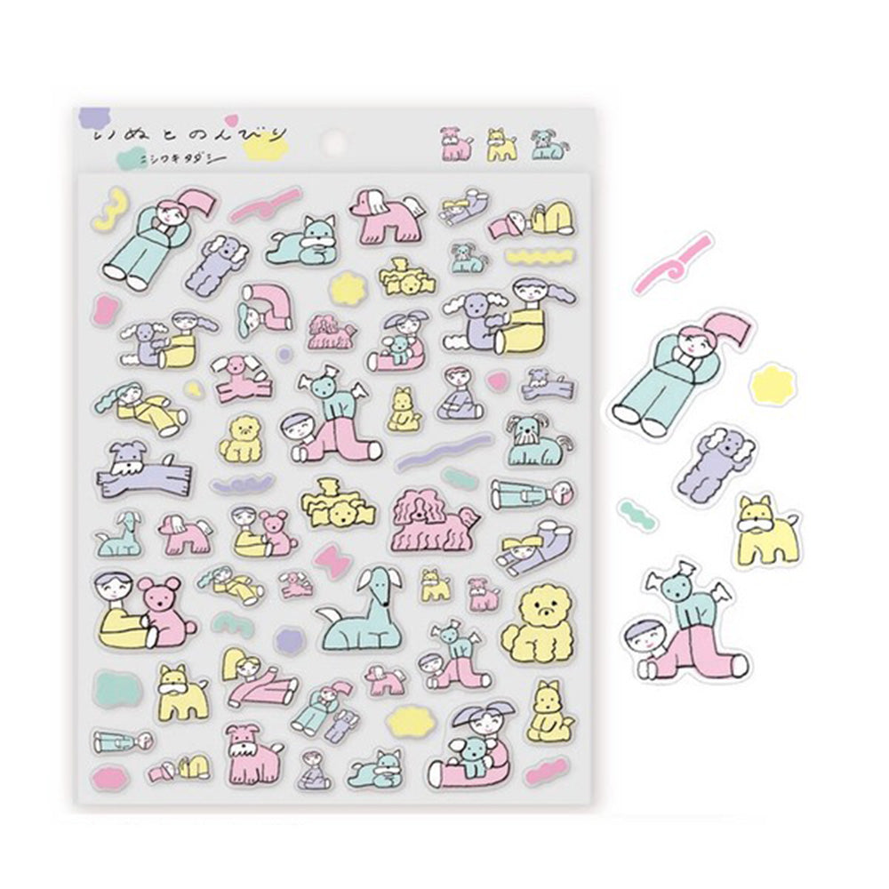 Nishiwaki Tadashi Seal Inu to Nombiri Sticker Sheet - M.Lovewell