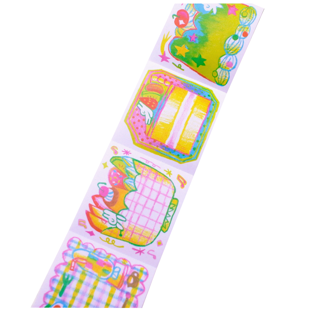Colorful memo roll with various designs
