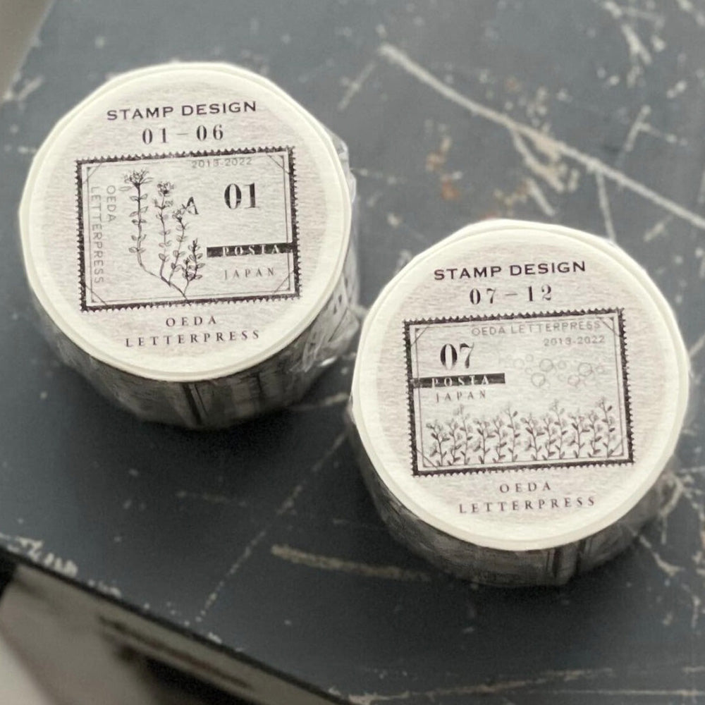 Oeda Letterpress Washi Tape - Postage Stamp 01-06