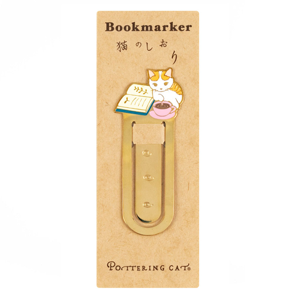 Pottering Cat Bookmark - Hot Cocoa