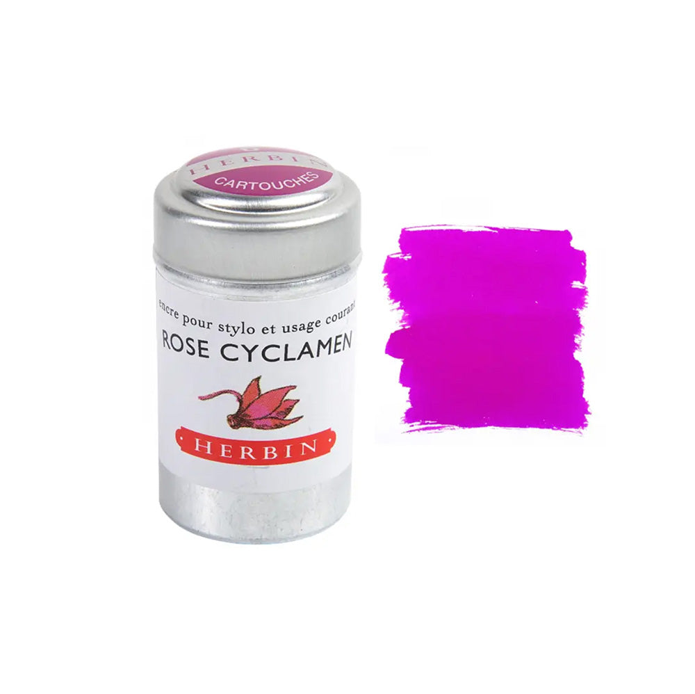 J. Herbin Fountain Pen Ink Cartridges - Rose Cyclamen (Pink Cyclamen)