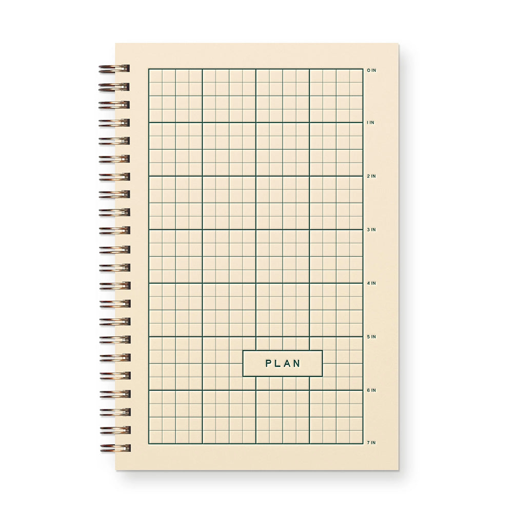 Ruler Grid Undated Weekly Planner Journal - French Vanilla