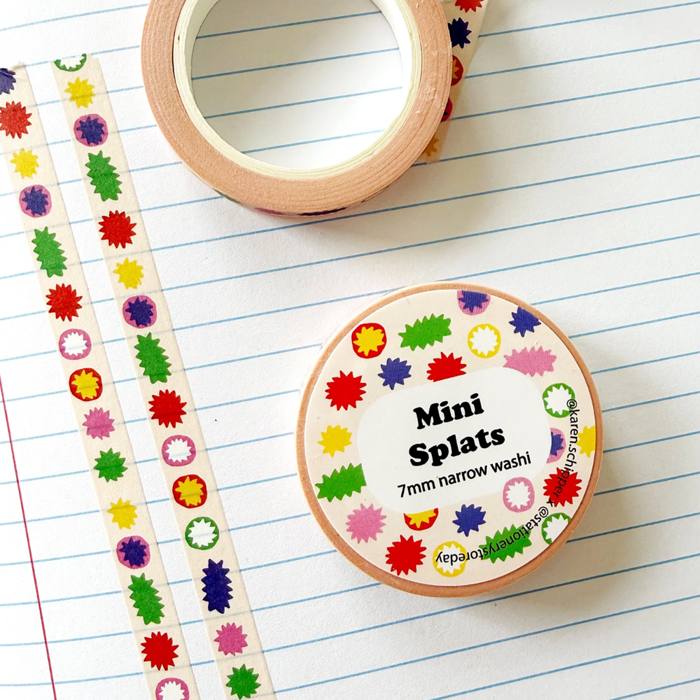 Washi tape with colorful splats of color.