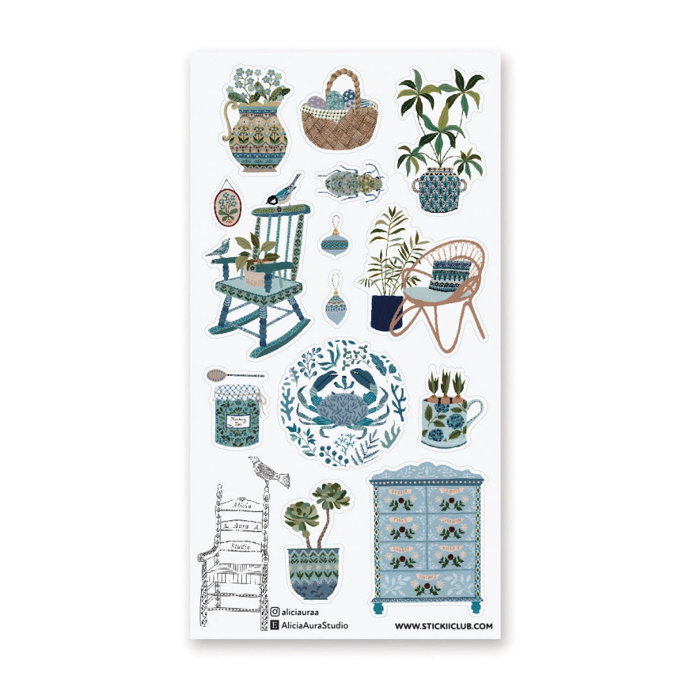 Serene Botanical Home Sticker Sheet – M.Lovewell