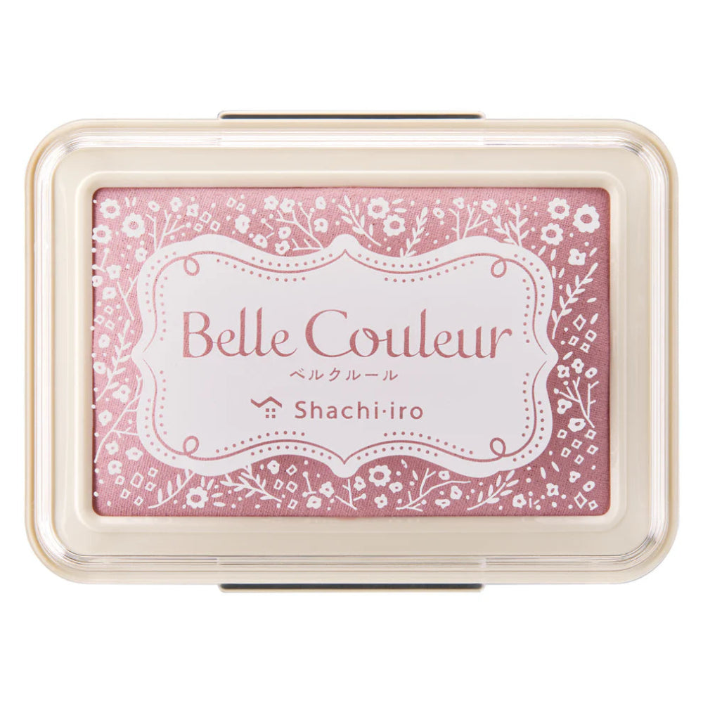 Belle Couleur ink pad with floral design and 'Shachi-iro' branding on a white background