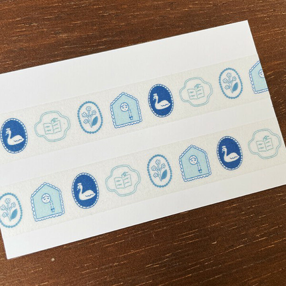 Stamp Marche Washi Tape - Brooch Collection Blue
