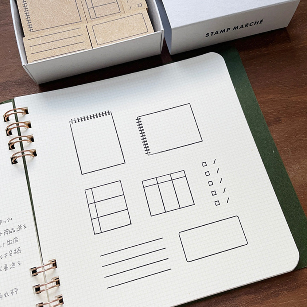 Stamp Marche Wooden Stamp - Diary Stamp Kit 03