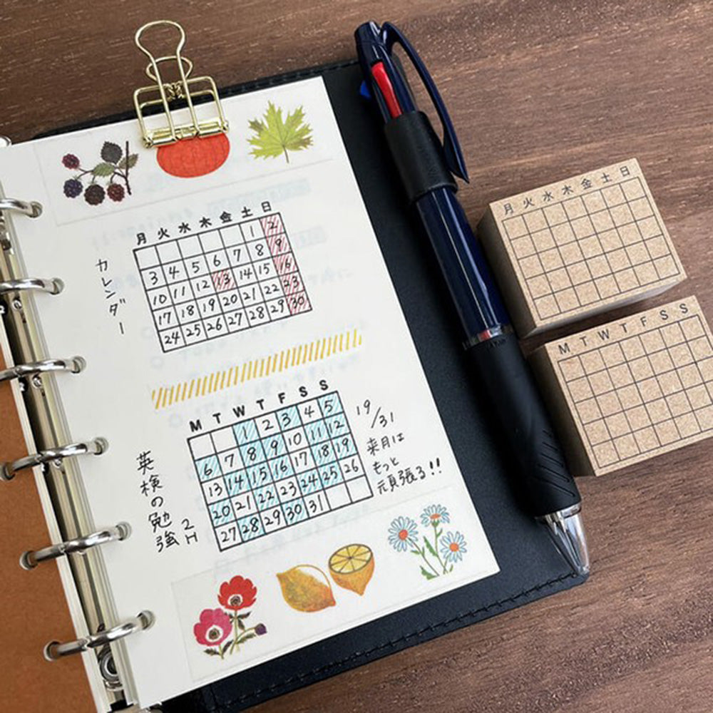 Stamp Marche Wooden Stamp - Sunday Start Calendar