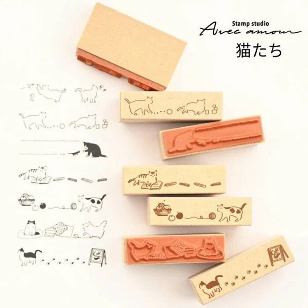 Stamp Studio Avec Amour - Border Stamp Set - Cat