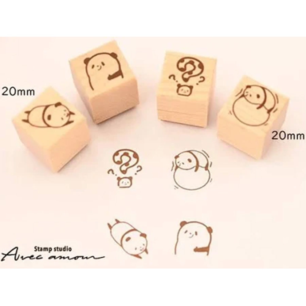 Stamp Studio Avec Amour - Petite Stamp Set - Panda Hatena