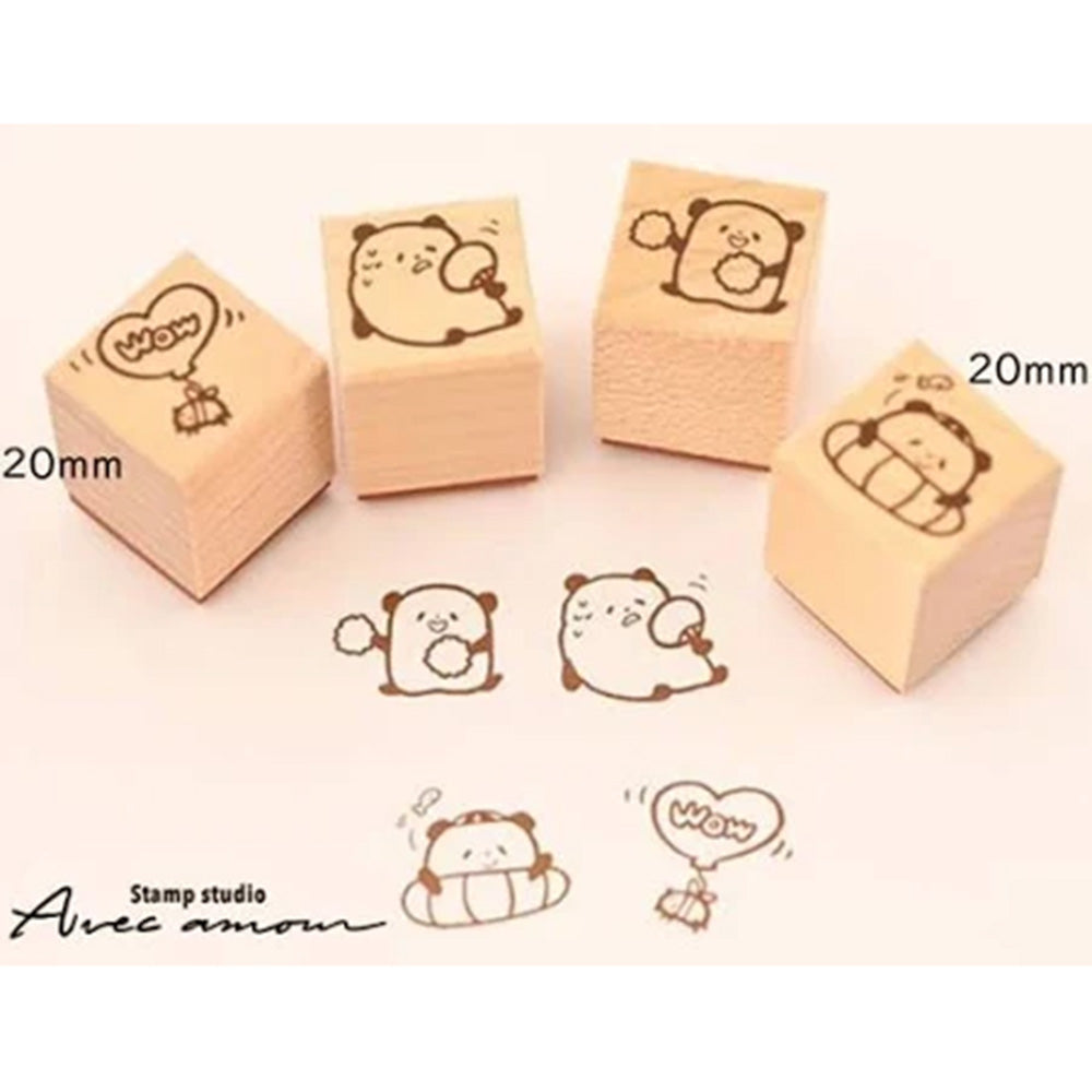 Stamp Studio Avec Amour - Petite Stamp Set - Panda Wow