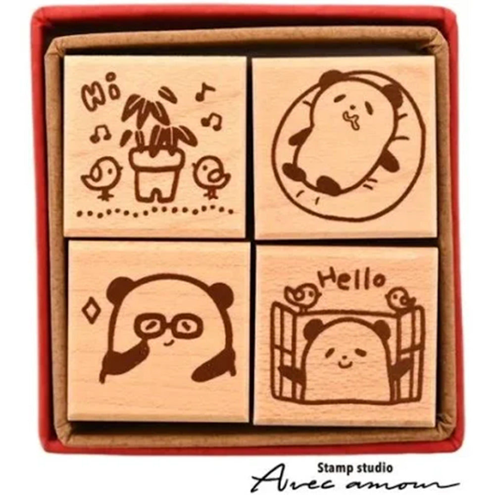 Stamp Studio Avec Amour - Petite Stamp Set - Panda Yurudaru