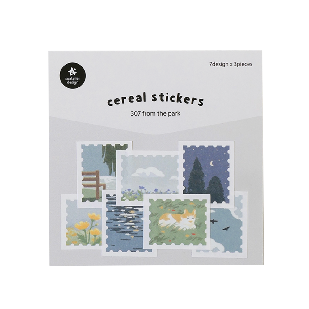 Sticker pack of outdoor stickers resembling postage stamps.