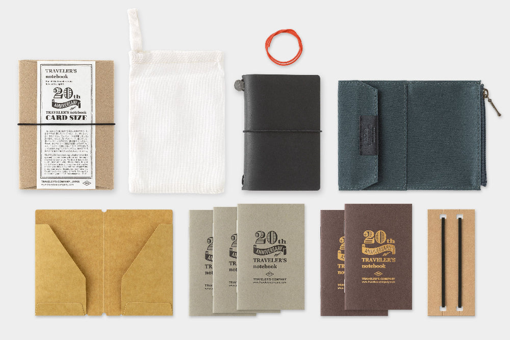 TRAVELER'S Notebook — Card Size 20th Anniversary - Black Set