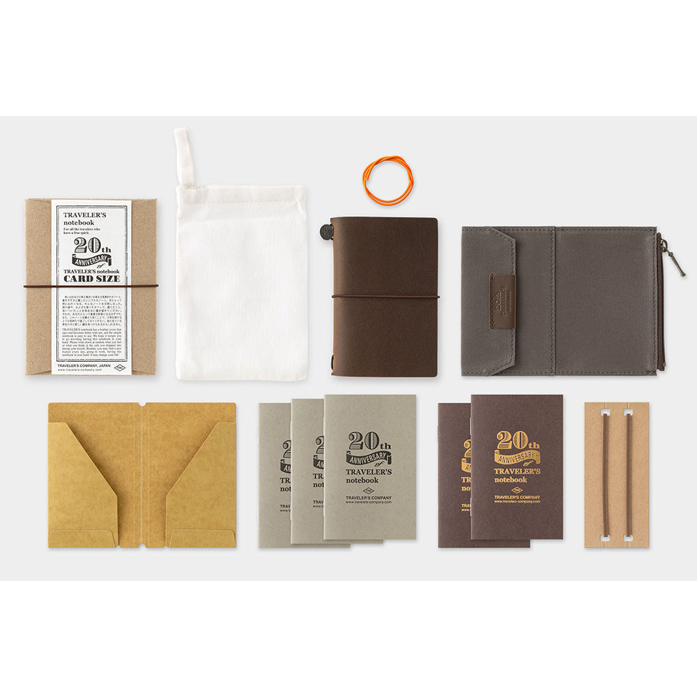 TRAVELER'S Notebook — Card Size 20th Anniversary - Brown Set – M