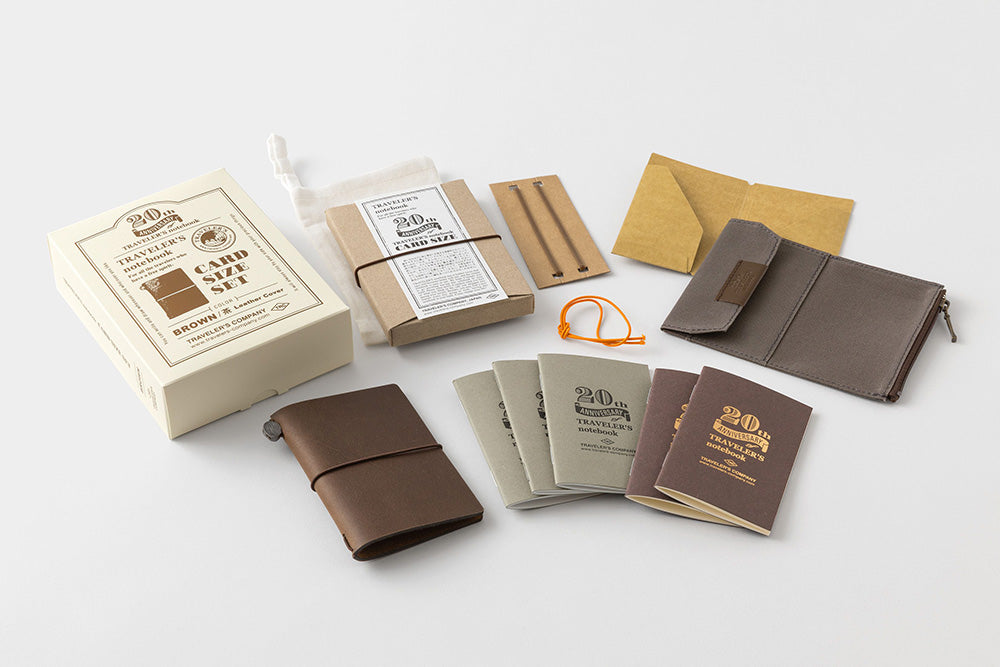 TRAVELER'S Notebook — Card Size 20th Anniversary - Brown Set – M