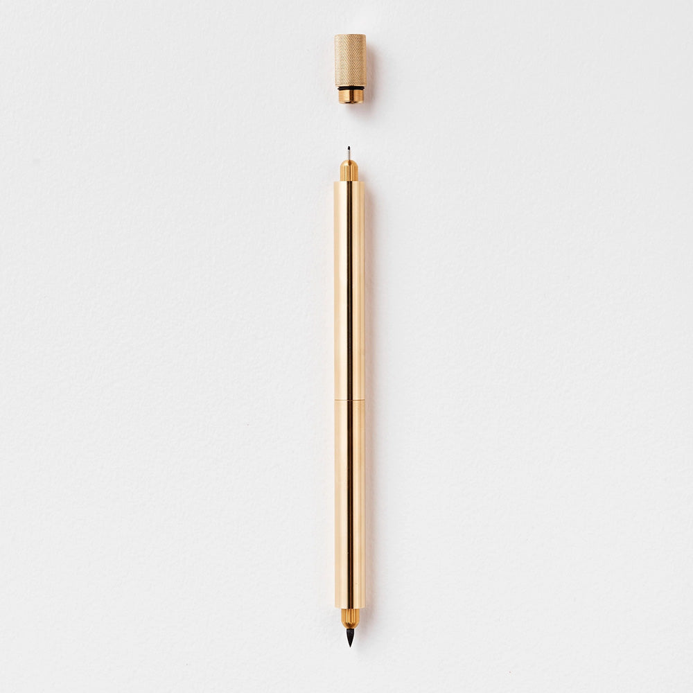 Tom's Studio Lumos Pro Duo Tip - Refillable Multi-Tip Pen - Brass - M.Lovewell