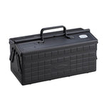 Toyo Steel Toolbox with Cantilever Lid and Upper Storage Trays - Black