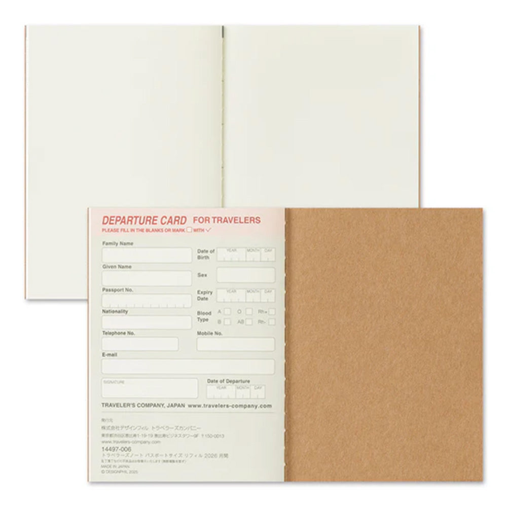 Traveler's Notebook Passport Insert Monthly 2026
