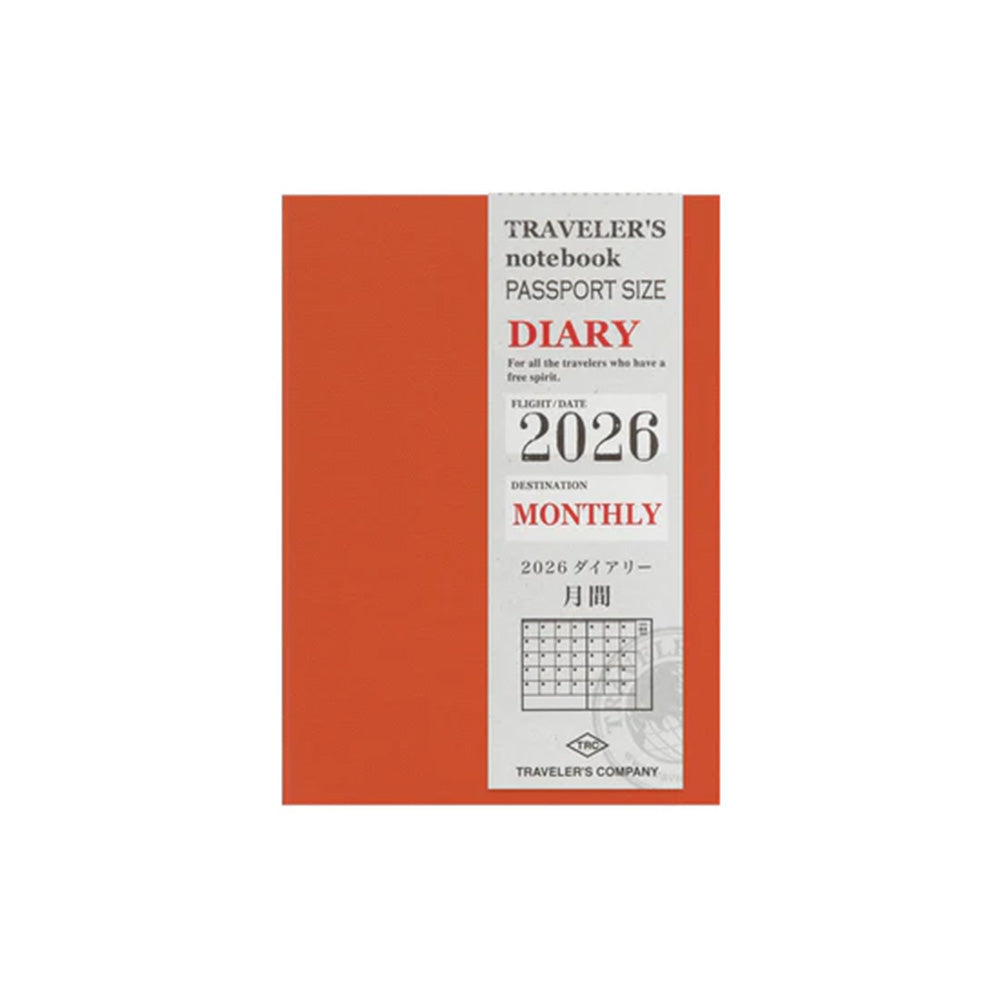 Traveler's Notebook Passport Insert Monthly 2026
