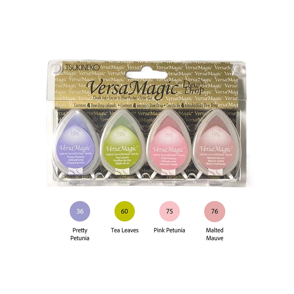 Tsukineko VersaMagic Dewdrop Stamp Ink Pad 4-Color Set - Flower Pot