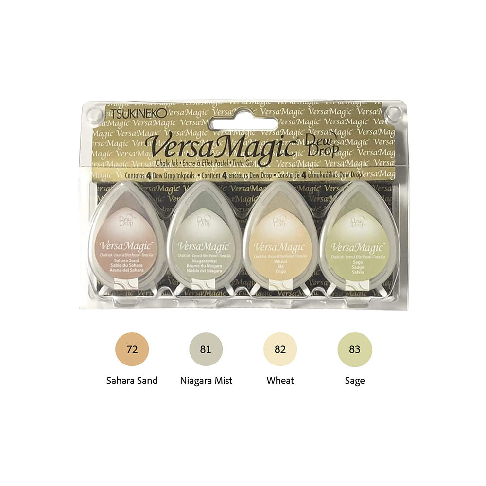 Tsukineko VersaMagic Dewdrop Stamp Ink Pad 4-Color Set - Four Corners