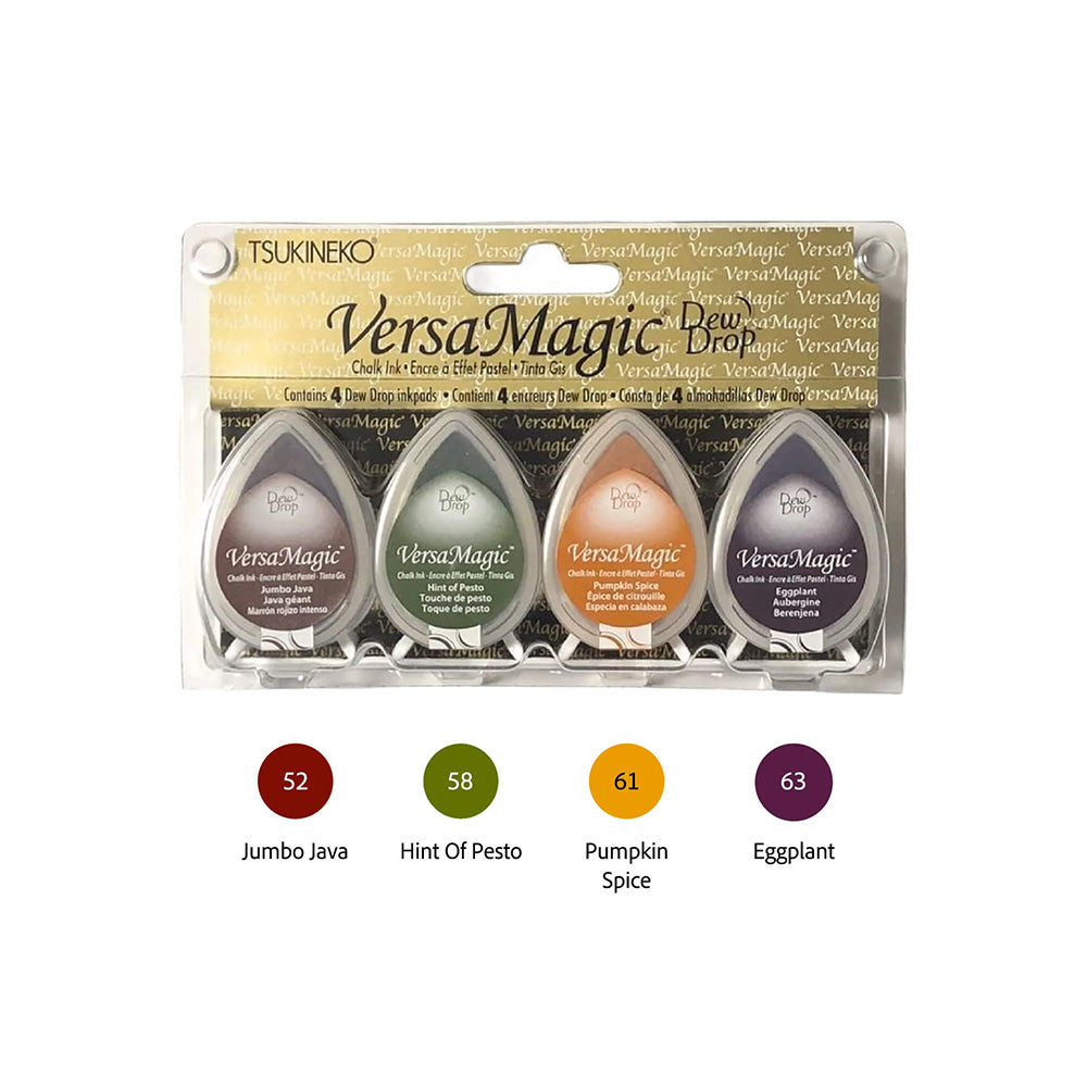 Tsukineko VersaMagic Dewdrop Stamp Ink Pad 4-Color Set - Harvest